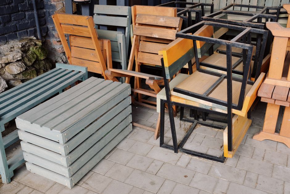 Tuinbank van gerecyclede plastic flessen. Tuinbank van gerecyclede plastic flessen.